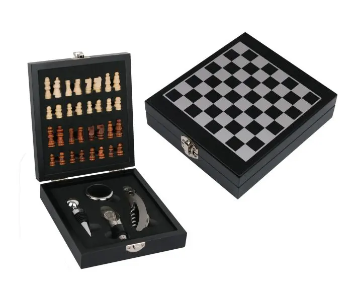 Chess Set with 4 Pc Wine Opener & Corkscrew Set