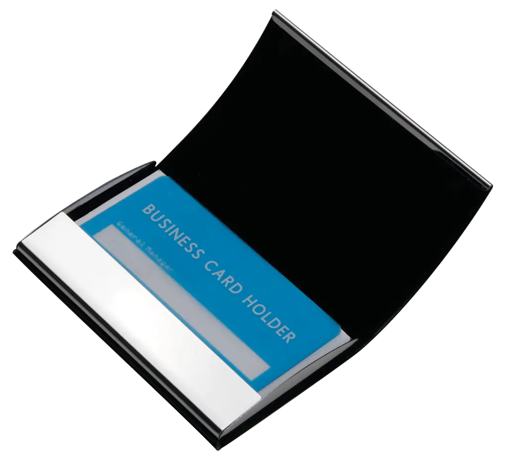 Leatherette Business Card Case with Stainless Steel