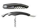 Metal Wine Opener with Corkscrew, Knife, & Black Handle