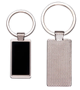 Rectangle Metal Key Chain w/ Dark Reflective Center