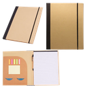 Recycled Pad Folio w/Stick Notes, Flags, Pockets, Notepad