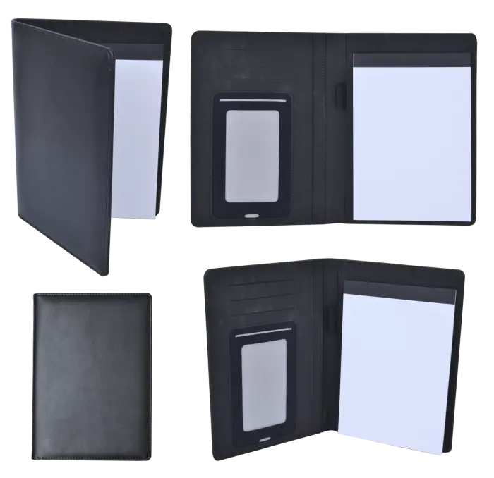 Leatherette Padfolio with Smartphone Sleeve