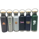 20oz. Double Wall Ss Vacuum Tumbler With Bamboo Lid