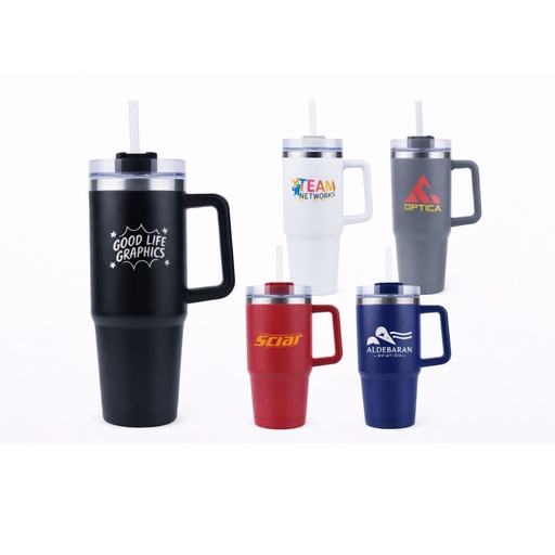 [VPS-230302] 30oz SS Double Wall Vacuum Mug & Straw Lid with Twist Closure