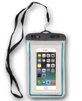 Waterproof Cell Phone Pouch with Lanyard  & Blue Neon Strip