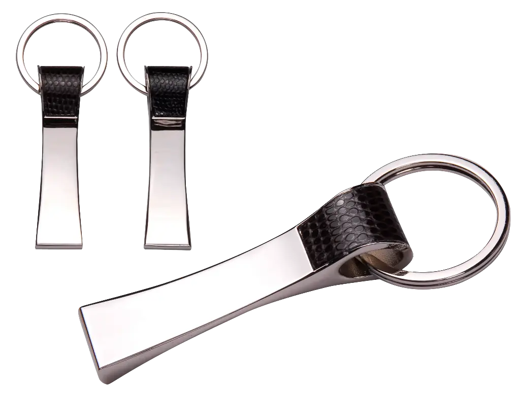 Leatherette Metal Key Chain