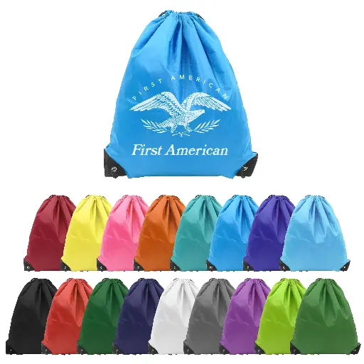 [WJ10869] 210D Polyester Drawstring Bag - (14in W x 17in H)