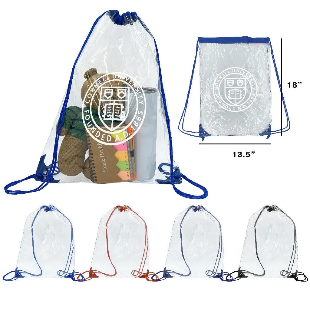 Clear Stadium  Drawstring Bag (14in W x 17in H)