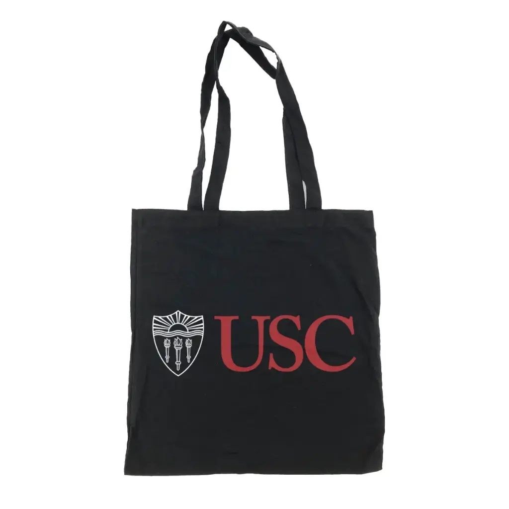 6oz (16" x 15") Black Cotton Canvas Tote Bag 22" Handle 