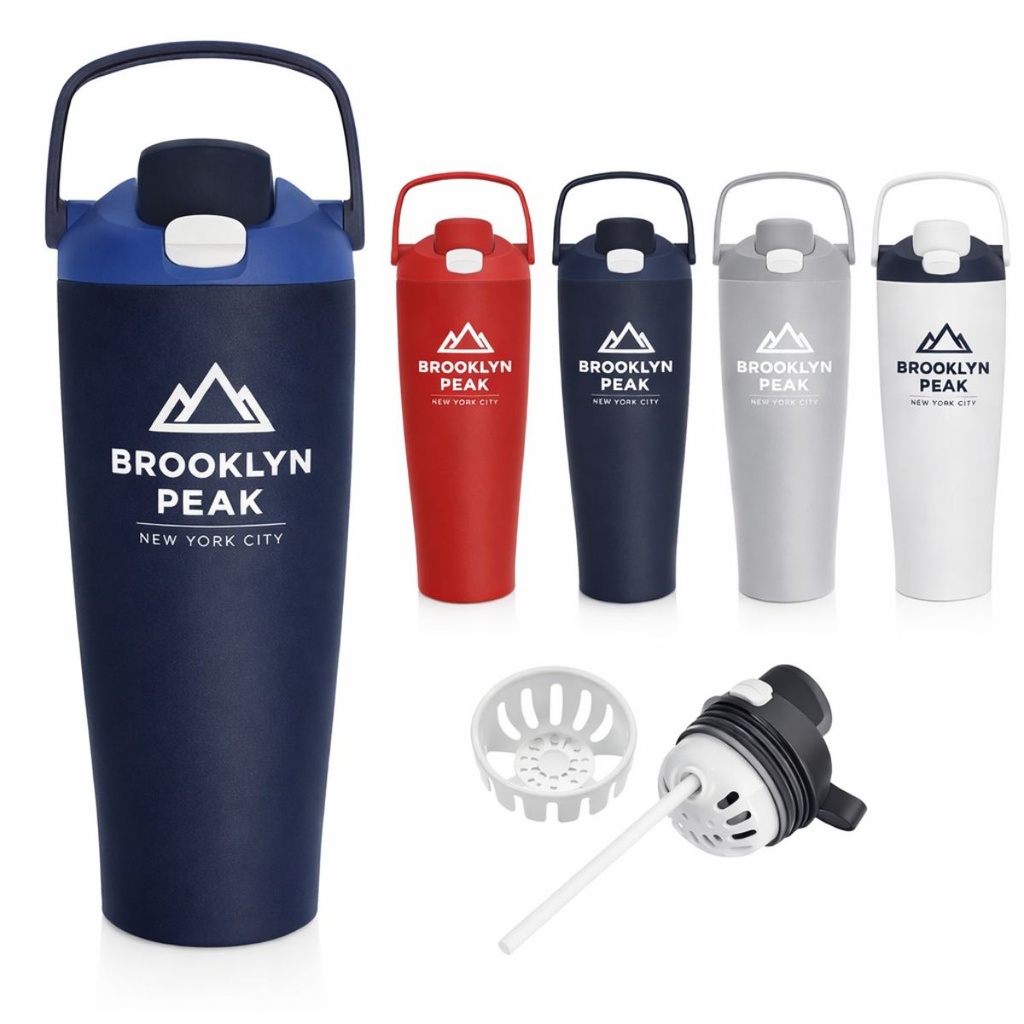 40oz Insulated Stainless Steel Travel Mug with Handle & Straw