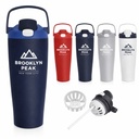 40oz Insulated Stainless Steel Travel Mug with Handle & Straw