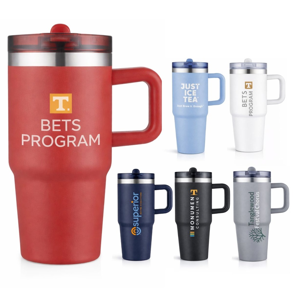 20oz Vacuum Insulated Stainless Steel Mug with Built-In Straw Lid