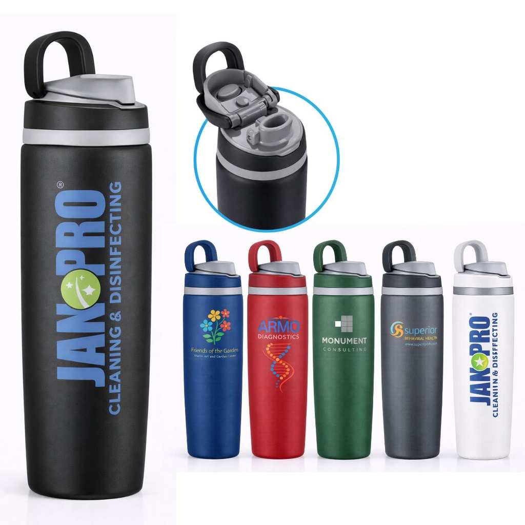 25oz Double Wall Stainless Steel Vacuum Bottle with Carry Handle Lid