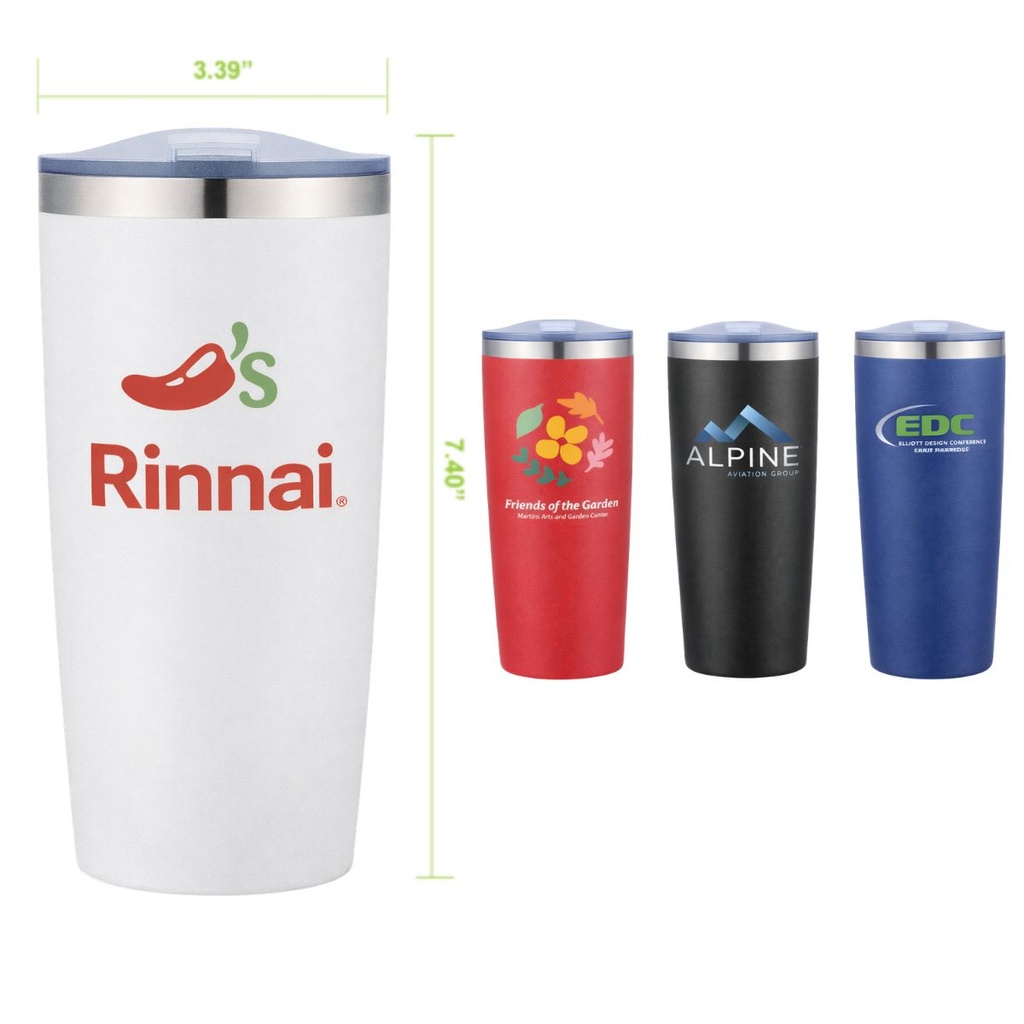 20oz Double Wall Tumbler with Stainless Steel Exterior and Plastic Liner